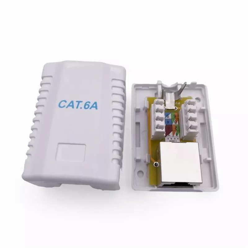 Wandmontage afgeschermde netwerkdoos GEMBIRD 1×RJ45 categorie 6A FTP