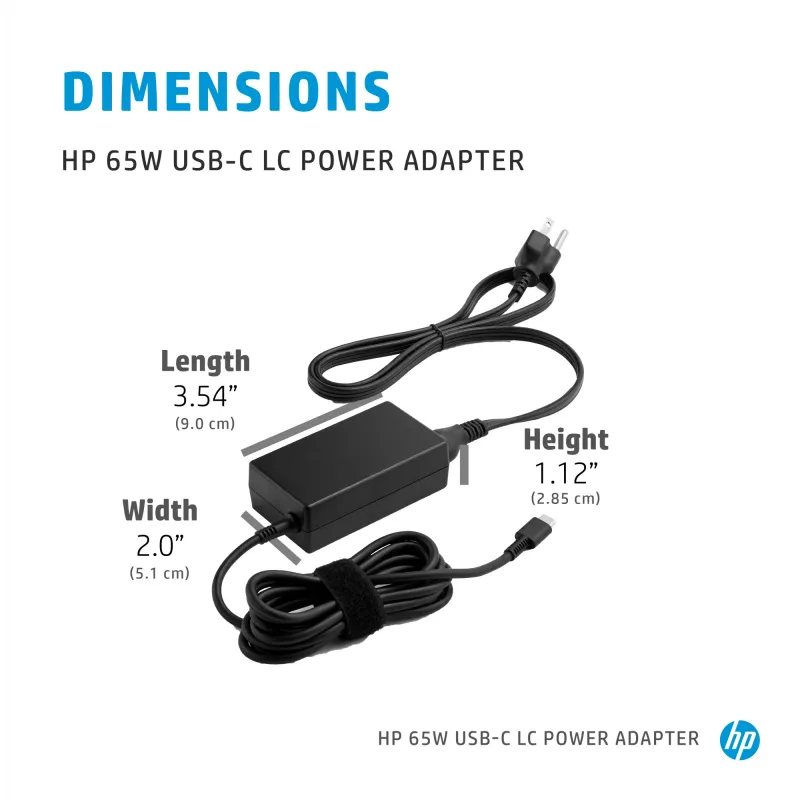 HP 65W USB-C LC voeding indoor laptopvoeding zwart