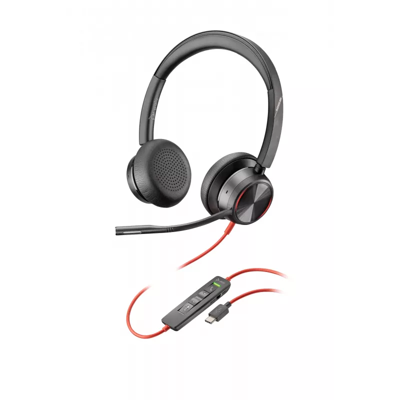 HP Poly Blackwire 8225 USB-C-headset, bedraad, kantoor/callcenter, 185 g, headset, zwart