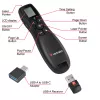 Verbatim Keynote draadloze presenter met lcd-display, RF, USB, 30 m, zwart