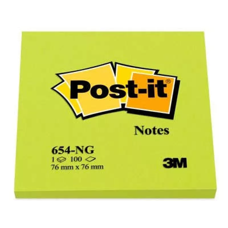 3M 654-NG notitieblaadjes vierkant groen 100 vel zelfklevend