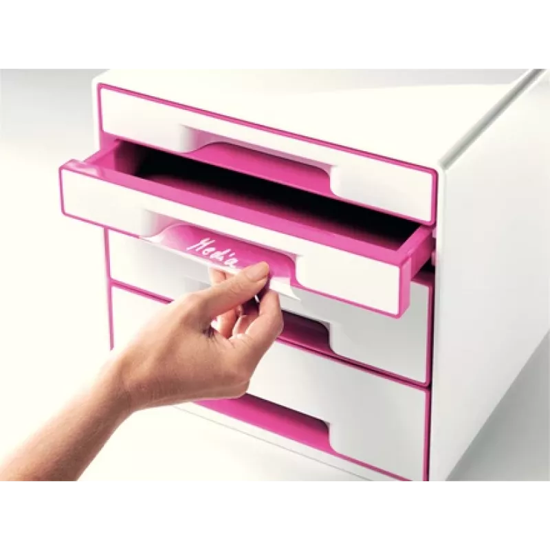 Leitz ladekast WOW Cube 4-voudig, 4 laden, kunststof, roze, wit, 1 stuk, 287 mm, 270 mm