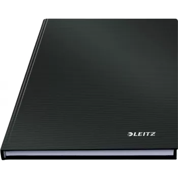 Leitz notebook Solid Hardcover A5 gelinieerd 90 g 80 vel, monochroom, zwart, A5, 80 vel, glanzend, 80 g/m²