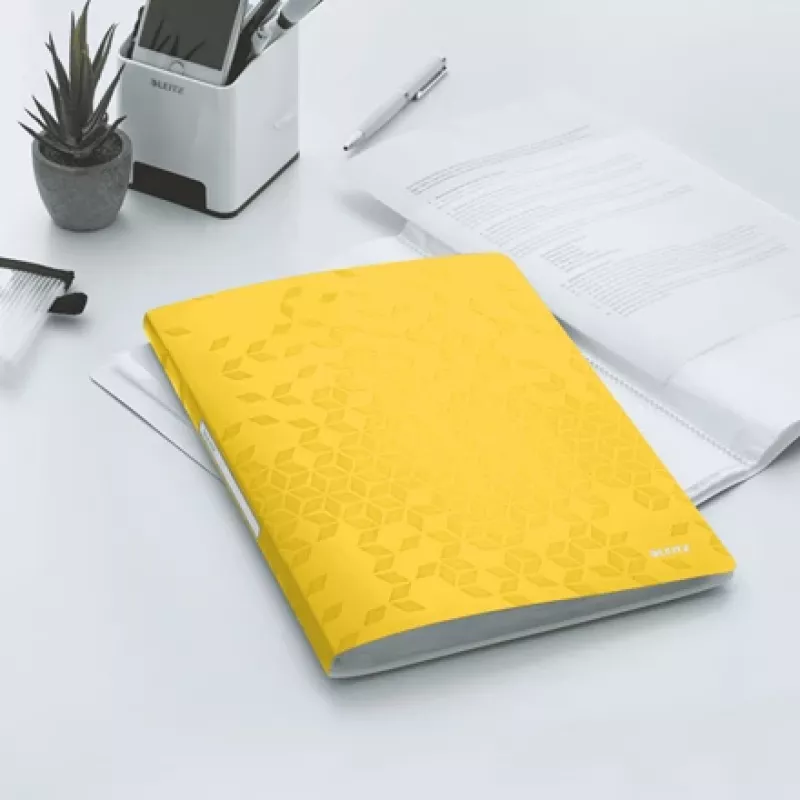 Leitz displayboek WOW PP 20 vakken, geel, polyvinylchloride (PVC), 20 vakken, A4, 231 mm, 13 mm