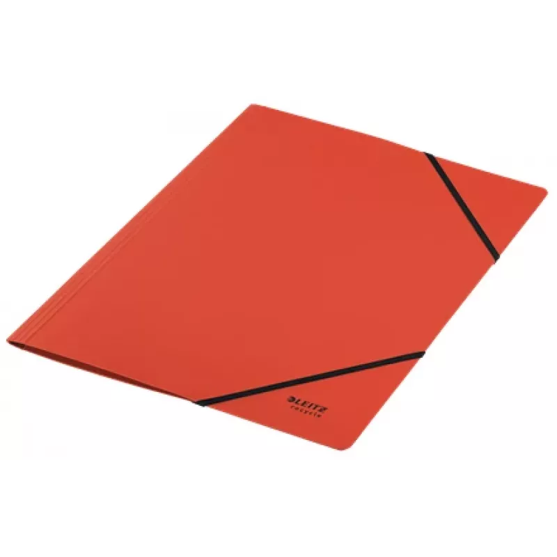 Leitz Recycle kartonnen map met elastieken, traditionele map, A4, karton, rood, liggend/staand, 250 vel