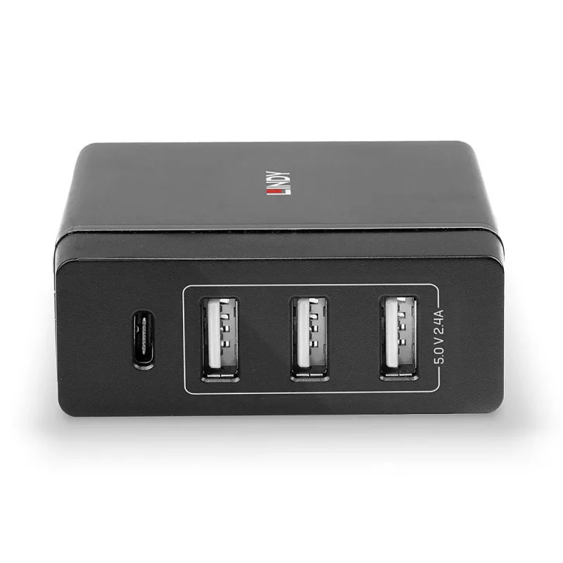 Lindy 4-poorts USB Type-C en A smart charger met Power Delivery, 72W