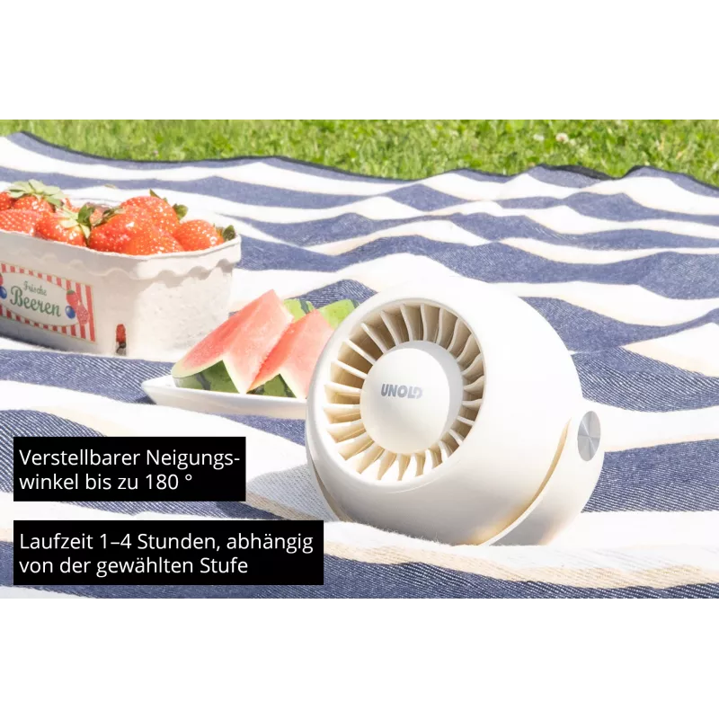 Unold Breezy Bowl 86679 compacte persoonlijke ventilator, zwart/blauw