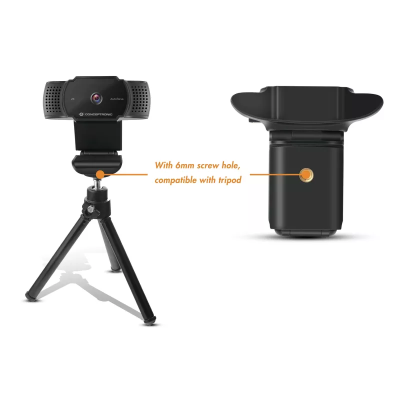 Conceptronic AMDIS 2K Super HD autofocus-webcam met microfoon