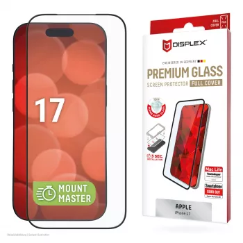 Displex Premium displayschermfolie (volledige dekking, 10H) voor Apple iPhone 17, volledige dekking
