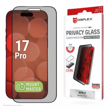 Displex Privacy Screen Protector (10H) voor Apple iPhone 17 Pro, kijkhoekfilter