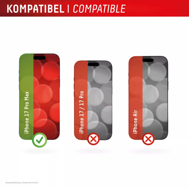 Privacy displayschermglas van gehard glas e.v.i. Displex (10H) voor Apple iPhone 17 Pro Max, kijkhoekfilter