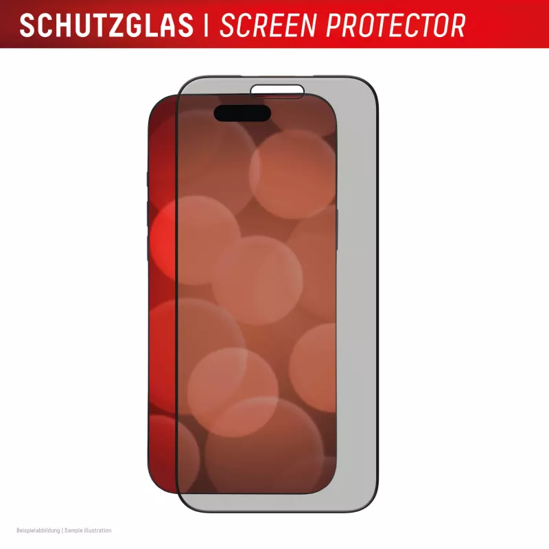 Privacy displayschermglas van gehard glas e.v.i. Displex (10H) voor Apple iPhone 17 Pro Max, kijkhoekfilter