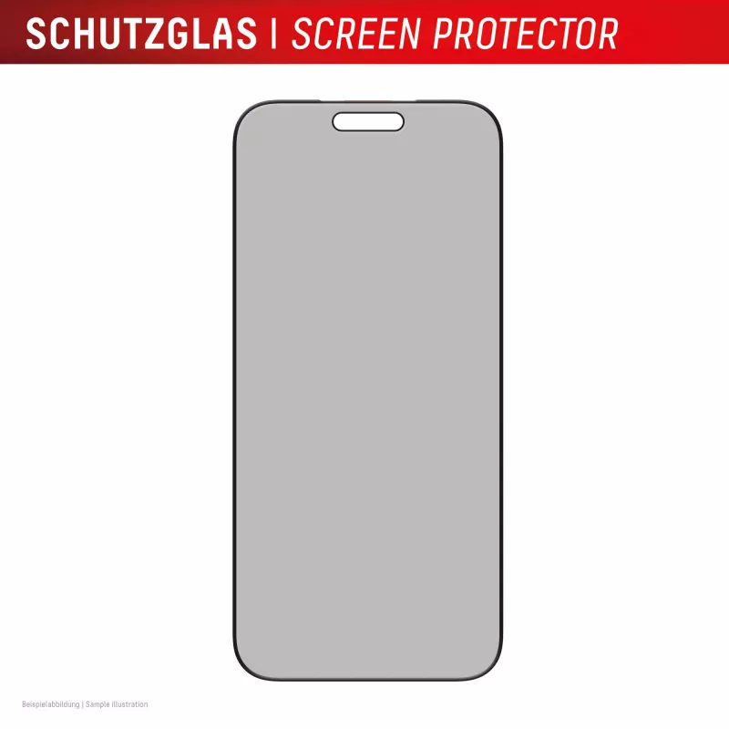Privacy displayschermglas van gehard glas e.v.i. Displex (10H) voor Apple iPhone 17 Pro Max, kijkhoekfilter