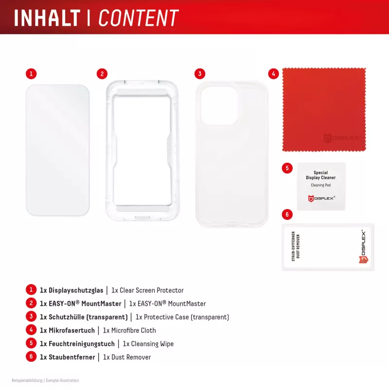Beeldschermbescherming + hoes e.v.i. voor Apple iPhone 17 Pro – gehard glas, transparant, kras- en stootvast