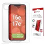 Beeldschermbeschermfolie en hoes e.v.i. Displex voor Apple iPhone 16e/17e, gehard glas, transparant, krasvast