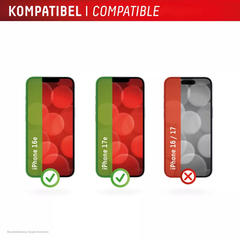 Displex (10H) gehardglas beschermfolie e.v.i. voor Apple iPhone 16e/17e — kras-, vuil- en stootvast, transparant