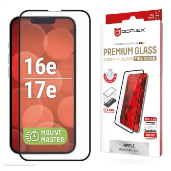 Displex Premium beschermglas van gehard glas (volledige afdekking, 10H) voor Apple iPhone 16e/17e