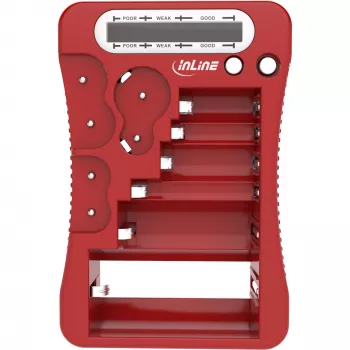 InLine 01285R batterijtester met LCD-display