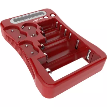 InLine 01285R batterijtester met LCD-display