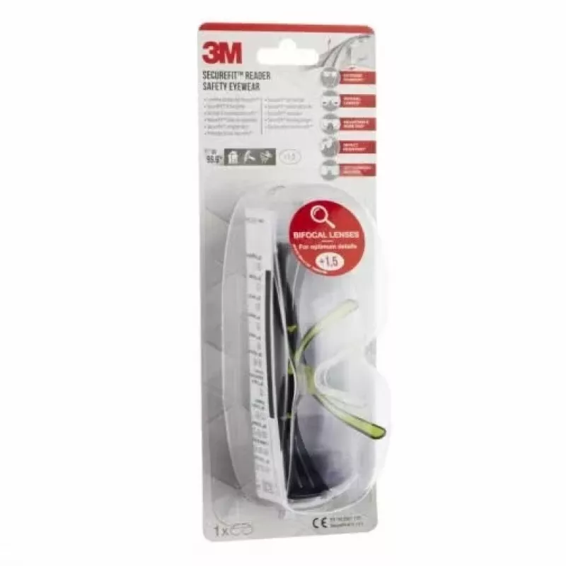 3M SF415C1 veiligheidsbril polycarbonaat (PC) zwart, geel