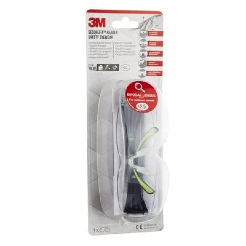 3M SF425C1 veiligheidsbril kunststof zwart, groen