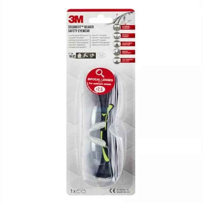 3M SF425C1 veiligheidsbril kunststof zwart, groen