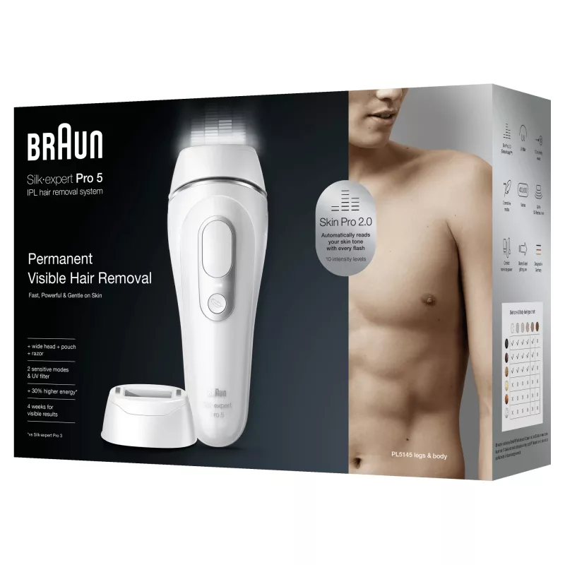 Braun Silk-expert Pro Silk·expert Pro 5 PL5145 intense pulsed light (IPL) zilver, wit