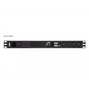 ATEN Basic Metered 1U PDU met overspanningsbeveiliging, Basic, Metered, 1U, zwart, LCD, 18 AC-uitgangen, C13-koppeling