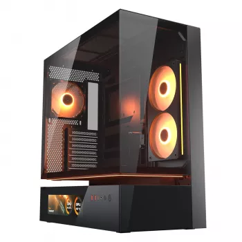 Cougar CFV235 Vision midi tower pc-behuizing, ARGB, 9,16 inch LCD (1920×462), gehard glas, zwart