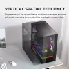 Cougar CFV235 Vision midi tower pc-behuizing, ARGB, 9,16 inch LCD (1920×462), gehard glas, zwart