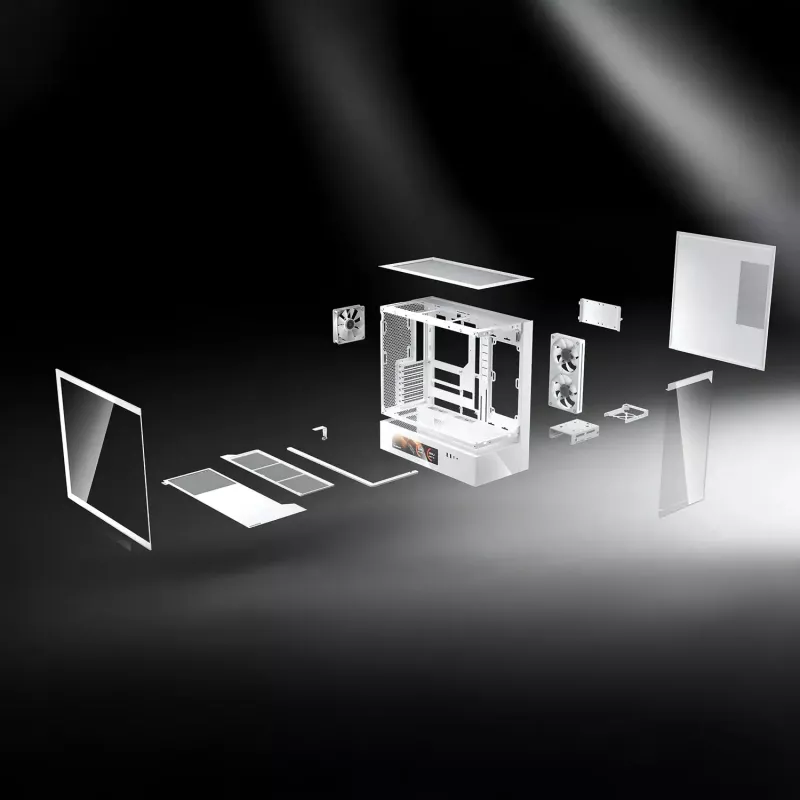 Cougar CFV235 Vision midi tower pc-behuizing, ARGB, 9,16 inch LCD (1920×462), gehard glas, zwart