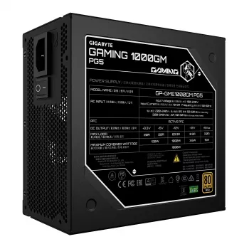 GIGABYTE GAMING 1000GM PG5 voeding - PCIe 5.1, 80 PLUS Gold, volledig modulair ontwerp, 135 mm ventilator, ATX 3.1-compatibel, EU-stekker