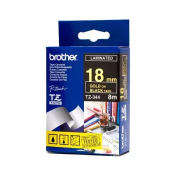 Brother glanzende gelamineerde lint, goud op zwart, TZ, zwart, thermotransfer, China, glanzend