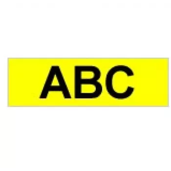 Brother sterk hechtende glanzende gelamineerde tape - 9 mm, zwart/geel labeltape TZ