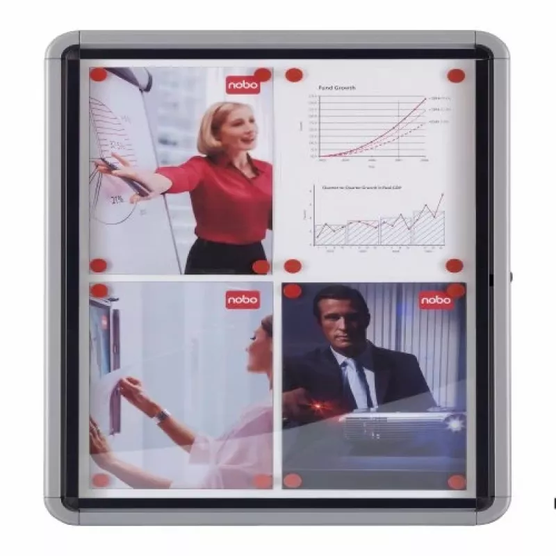 Nobo Premium Plus magnetisch afsluitbaar outdoor-informatiebord 8xA4