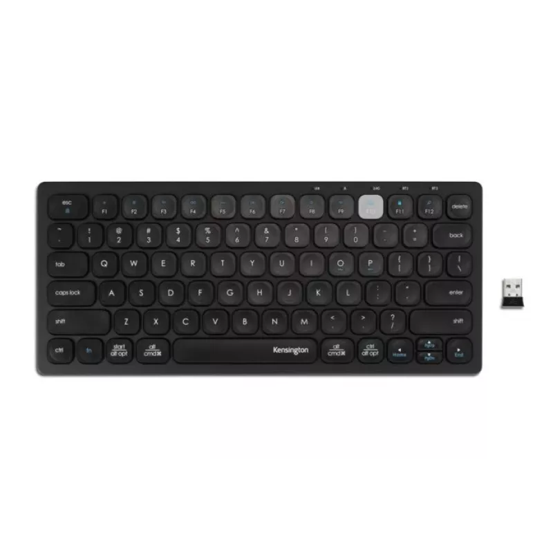 Kensington Dual Wireless Compact toetsenbord - BE, mini, draadloos, RF draadloos + Bluetooth, AZERTY, zwart