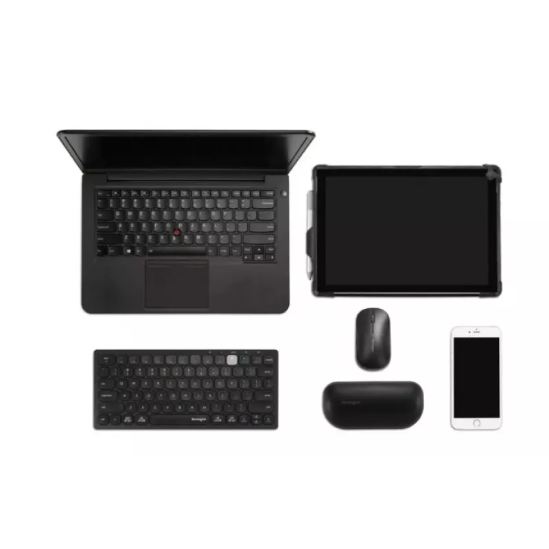 Kensington Dual Wireless Compact toetsenbord - BE, mini, draadloos, RF draadloos + Bluetooth, AZERTY, zwart