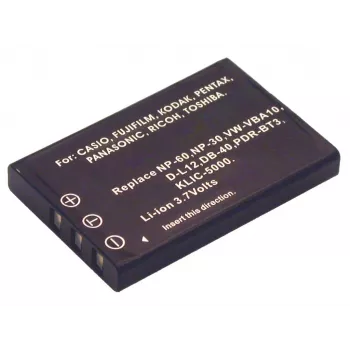 2-Power digitale camera-accu 3,7 V 1150 mAh, 1000 mAh, 3,7 V, lithium-ion (Li-Ion)