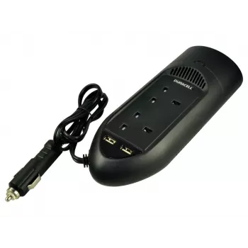 Duracell 175W omvormer met dubbele UK-stopcontacten, universeel, auto, 12 V, 175 W, 12 V, DC naar AC