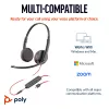 HP Poly Blackwire 3225 stereo USB-C headset +3,5-mm-jack +USB-C/A-adapter (bulk)