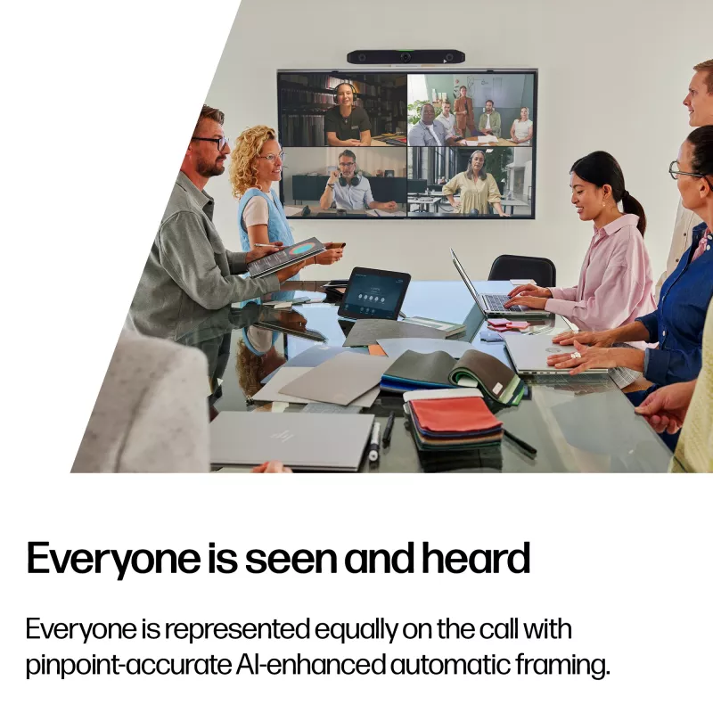 HP Poly Studio X52 all-in-one videobar, groeps-videoconferentiesysteem, 4K Ultra HD, 30 fps, 95°, 5x, Android