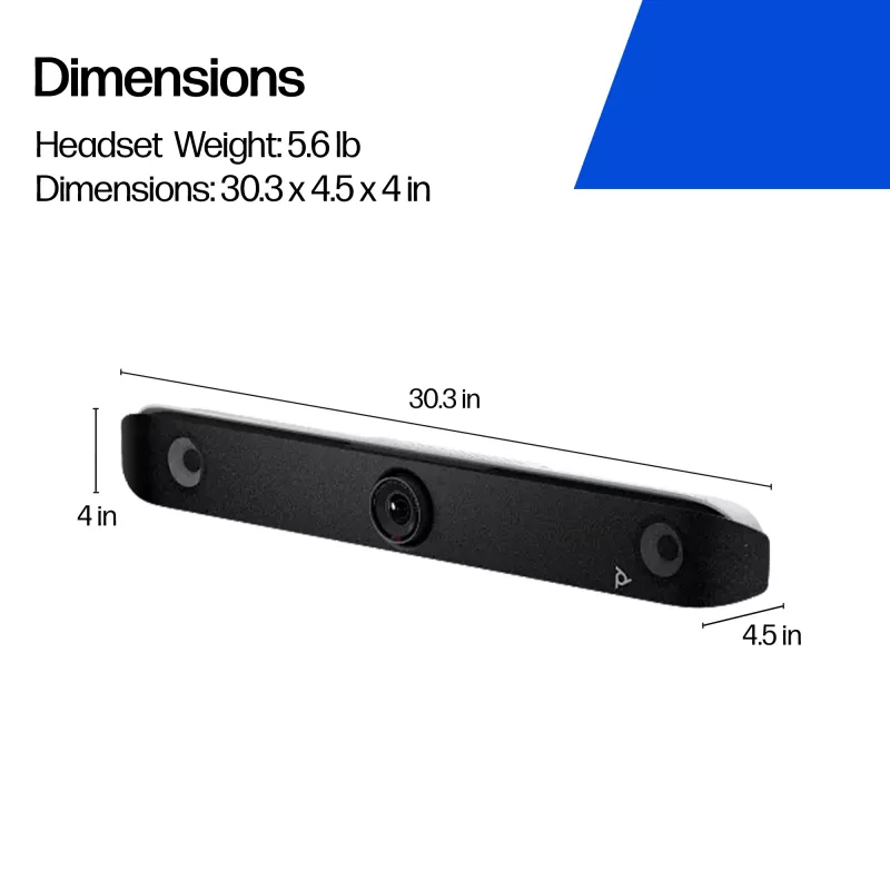 HP Poly Studio X52 all-in-one videobar, groeps-videoconferentiesysteem, 4K Ultra HD, 30 fps, 95°, 5x, Android