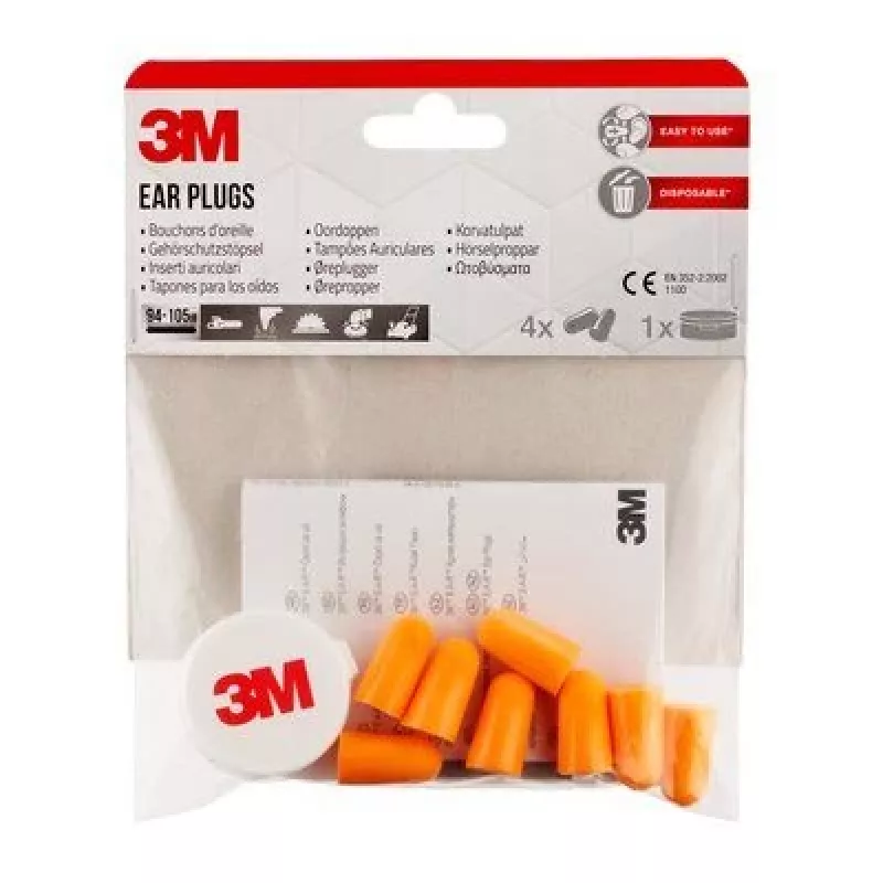 Herbruikbare oordopjes 3M 1100C4, oranje, met koord, 4-pack