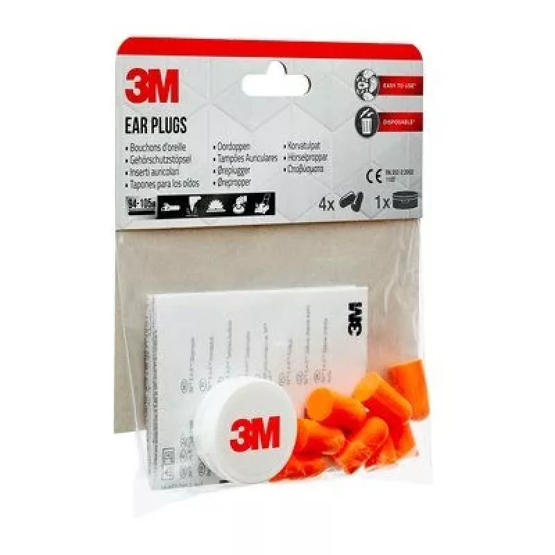 Herbruikbare oordopjes 3M 1100C4, oranje, met koord, 4-pack