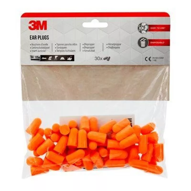 Herbruikbare oordopjes 3M 1100C30 oranje, met kabel, 30-pack