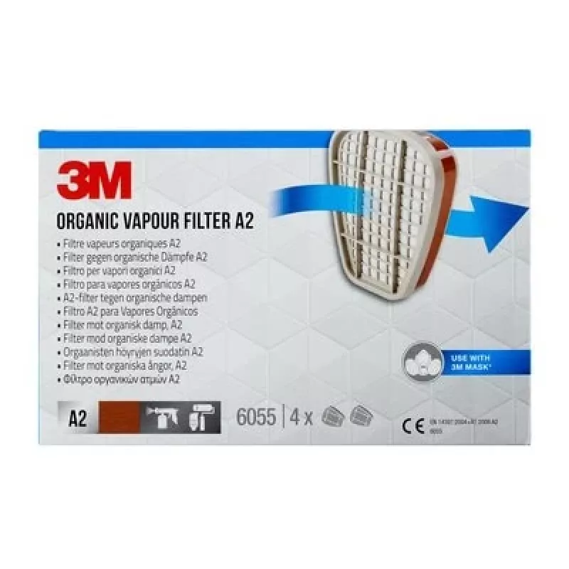 3M 6055 A2 Filter voor organische dampen, 1 paar