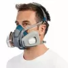Halfmasker met luchtzuivering 3M 6502QLPRO — halfmasker, blauw/grijs, snelkoppeling