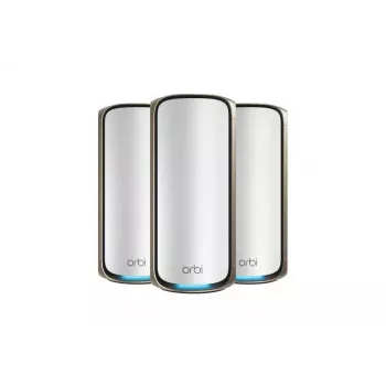 NETGEAR Orbi 970 Series quad-band WiFi 7, 3-pack quad-band (2,4 GHz / 5 GHz-1 / 5 GHz-2 / 6 GHz) Wi-Fi 6 (802.11ax) grijs intern