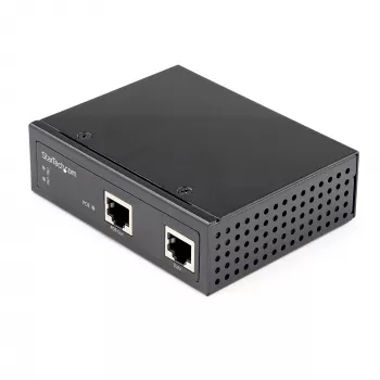 StarTech.com industriële Gigabit PoE-injector - High Speed/High Power 90W - 802.3bt PoE++ 52V-56VDC DIN-rail UPoE/Ultra Power Over Ethernet injector adapter -40C tot +75C robuust