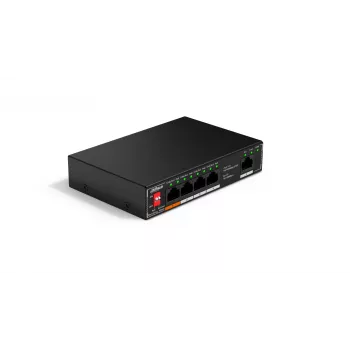 Unmanaged PoE-switch Dahua Technology SF1005P — 5x Fast Ethernet (10/100), L2, PoE, 48–57 V, zwart